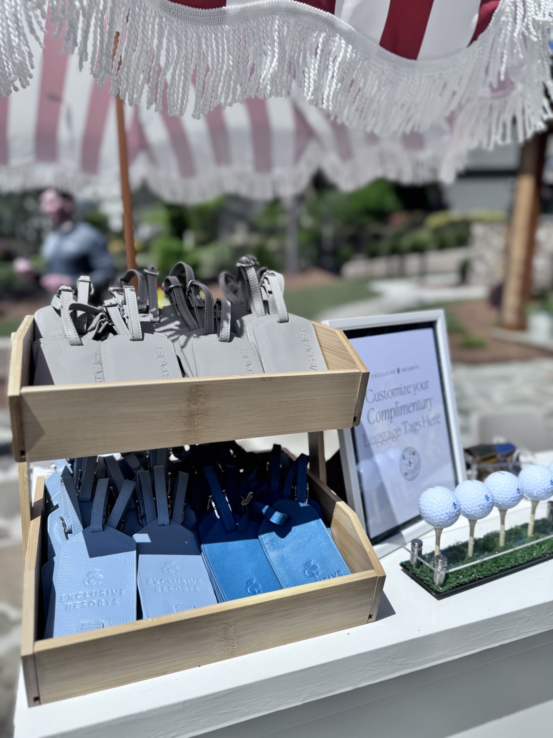 Blue-Gray-Luggage-Tags-Live-Event-Setup-Calligraphy-Hot-Foil-Exclusive-Resorts-KPCalligraphy-Masters-Week-Augusta-Georgia-2025-scaled.jpg